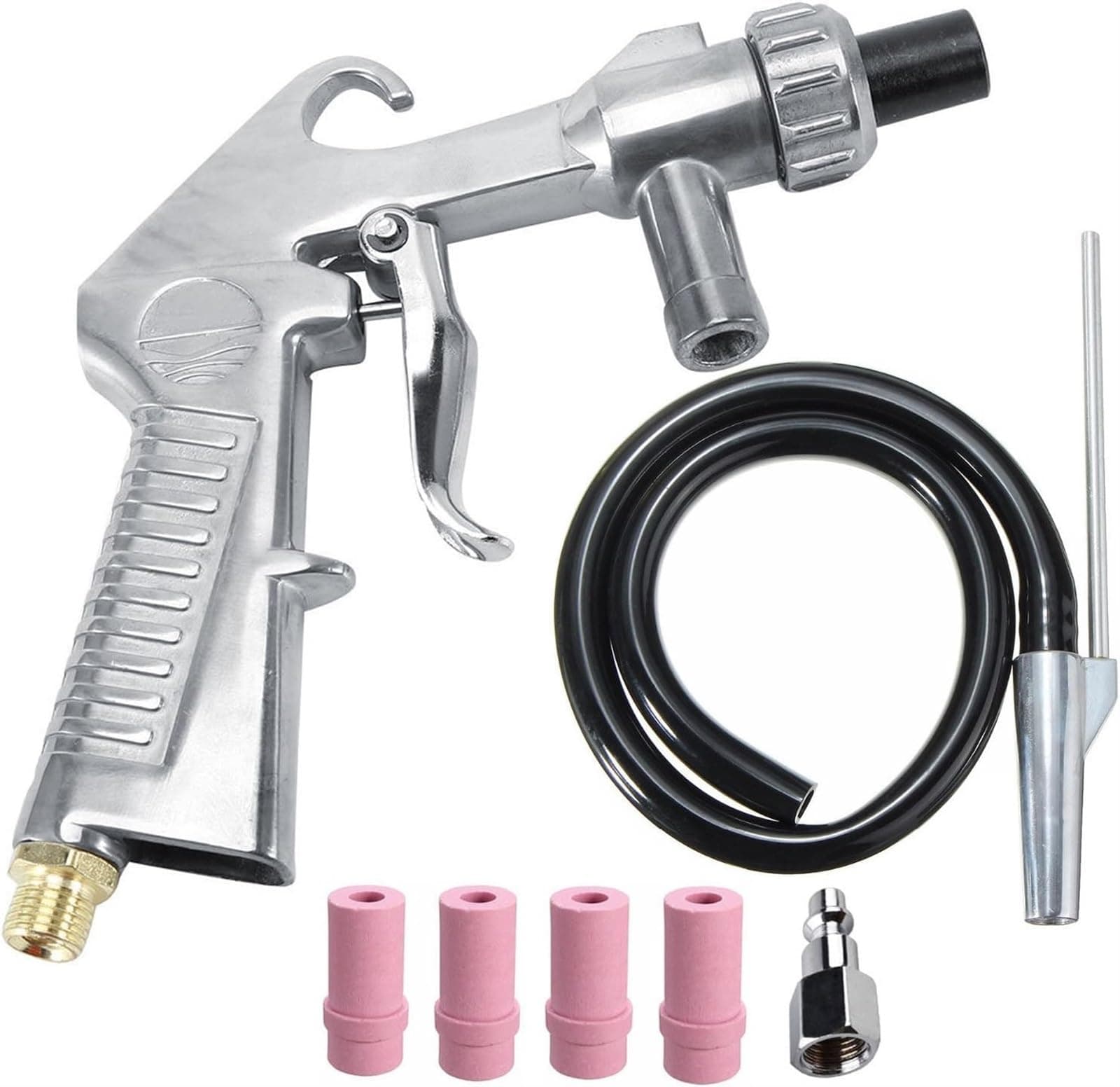 THE WHITE SHOP Sand Blaster Kit Blasting Shot Sandblaster Siphon Feed Nozzle Rust Abrasive Sand Blasting for Sandblast Cabinets