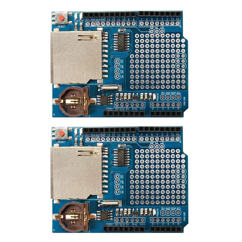 2PCS Data Logger Module Logging Shield Data Recorder DS1307 for Arduino UNO SD Card
