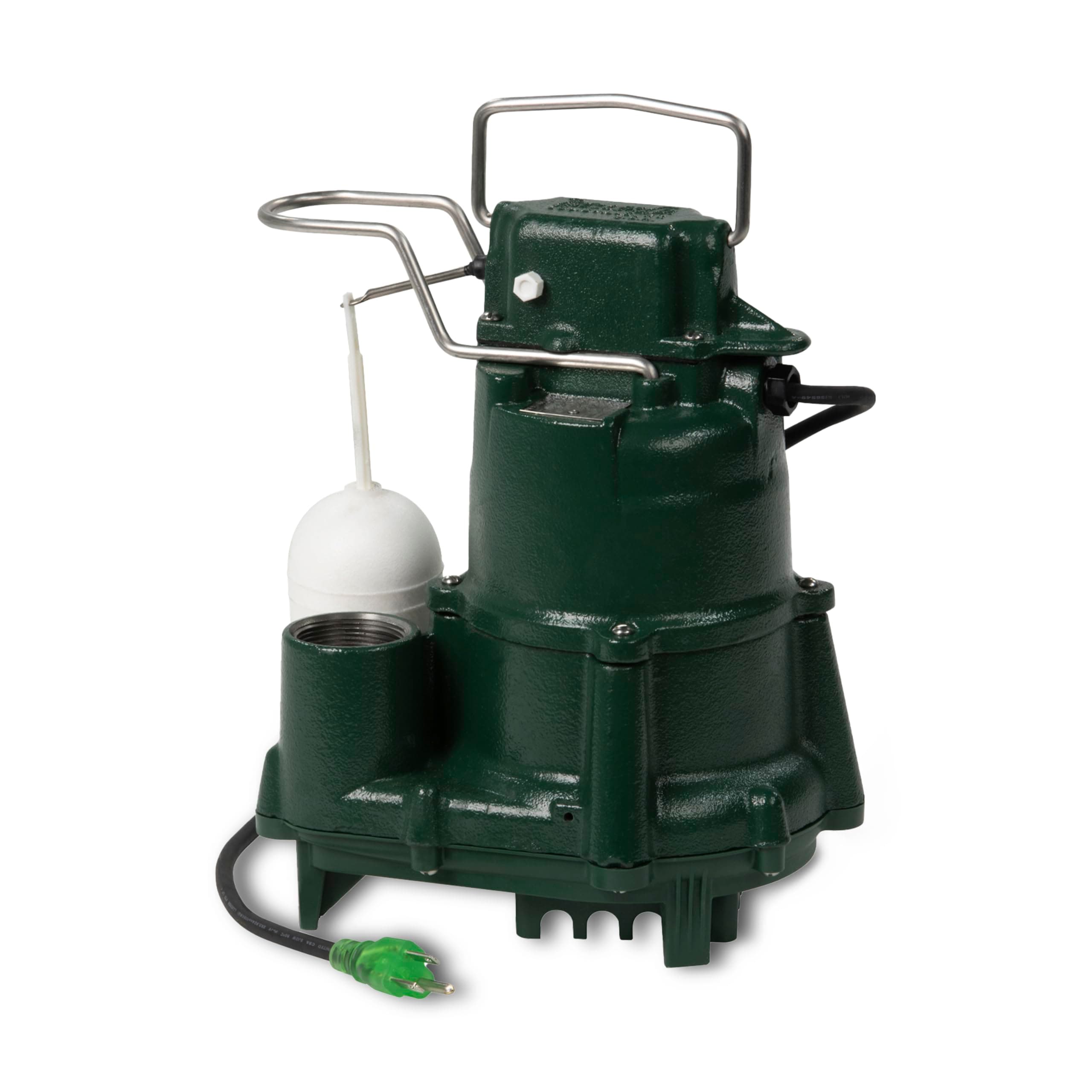 M98 Flow-Mate Sump Pump - 1/2 HP - Cast Iron - LED Power Plug - High Flow - Vortex Impeller - Stainless Steel Hardware - Factory Tested and Float Operated - Submersible Sump Pump - 115V