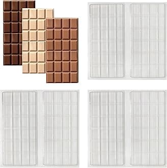 Plain Chocolate Bar Moulds - 100g - Sets of 1, 3, 6, 200 or 600 (6 Moulds)