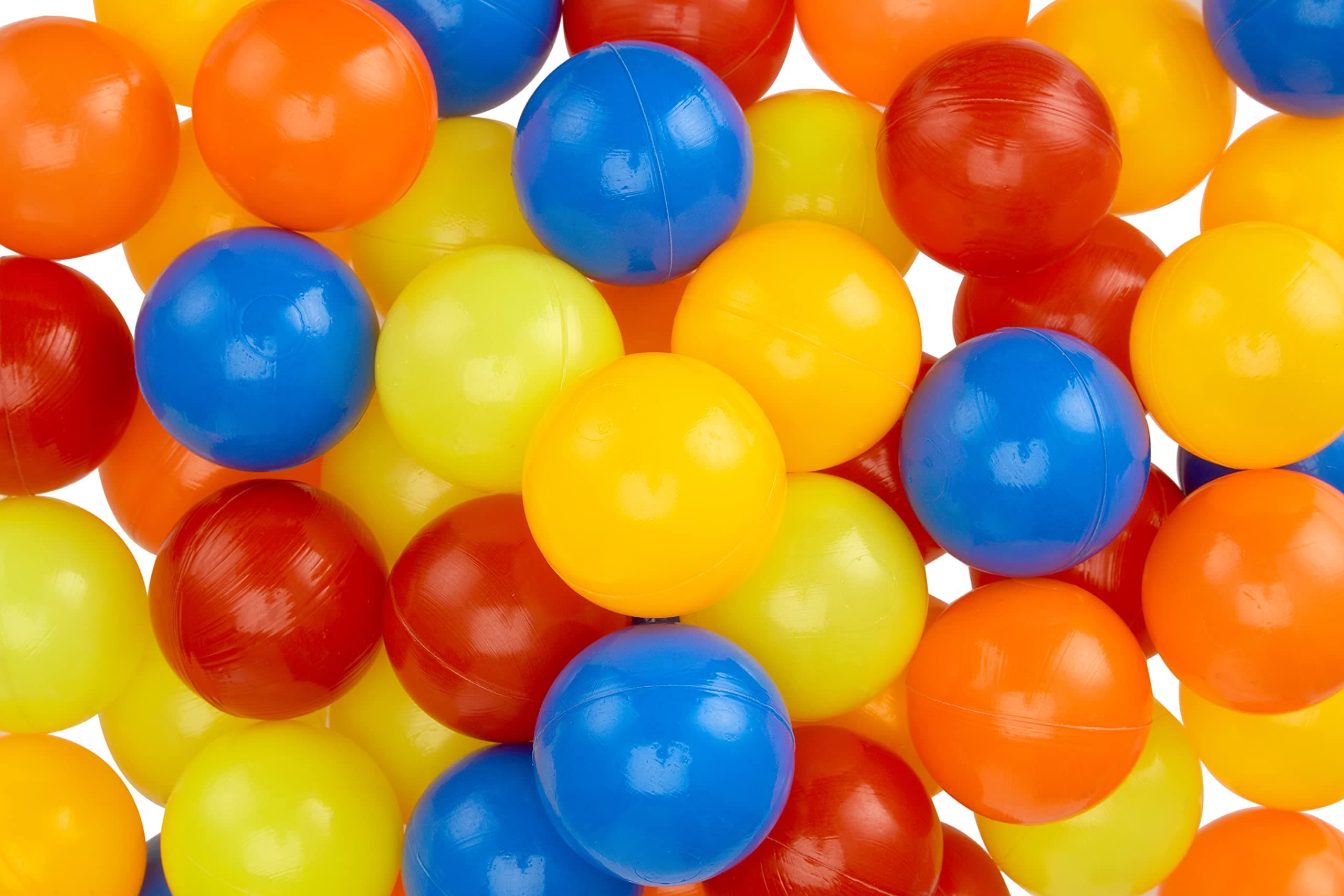 Amazon Brand - Jam & Honey | 50 Plastic Pool Balls 6 cm for Kids | Exercise & Fitness Non-Toxic, Soft and Safe Multicolor