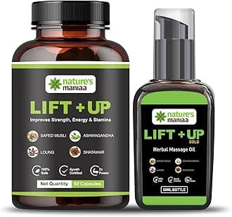 Nature's Maniaa Lift-Up Natural Massage Oil 50 ml And Lift Up Capsule 60 Pies With Pure and Natural Ingredients, No side Effects, FDA Approved Product