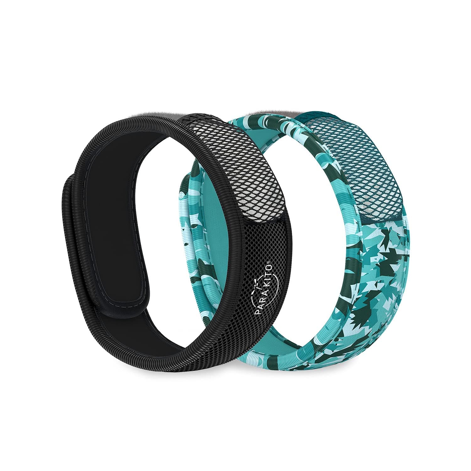 Mosquito Repellent Bracelets + Refill Pellets Bundle | w/Peppermint Oil, Essential Oils | Hiking & Camping Accessories | Paraben Free, DEET Free - 2 Wristbands & 2 Refills (Black + Conceal)