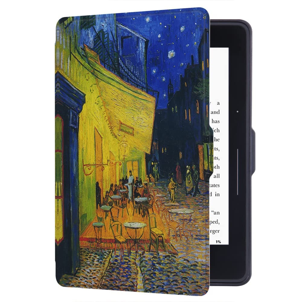 Painting Case for Kindle Voyage (300 PPI, 2014 Released) Only - Cover with Auto Sleep/Wake, Café
