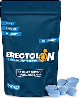 ERECTOLON – Blue 20 Stamina & Energy Tablets for Men – Fast-Acting Tribulus Terrestris Herbal Supplements for Enhanced Performance & Stamina – Pills for Men UK – Korean Ginseng – Long-Lasting Results