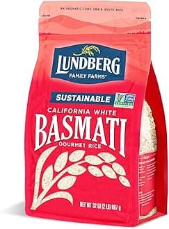 Basmati Rice, Long Grain White Rice - Non-Sticky, Fluffy, Nutty, Aromatic Rice, Vegan Food, Healthy Meals, Gluten-Free Rice Grown in California, 32 Oz
