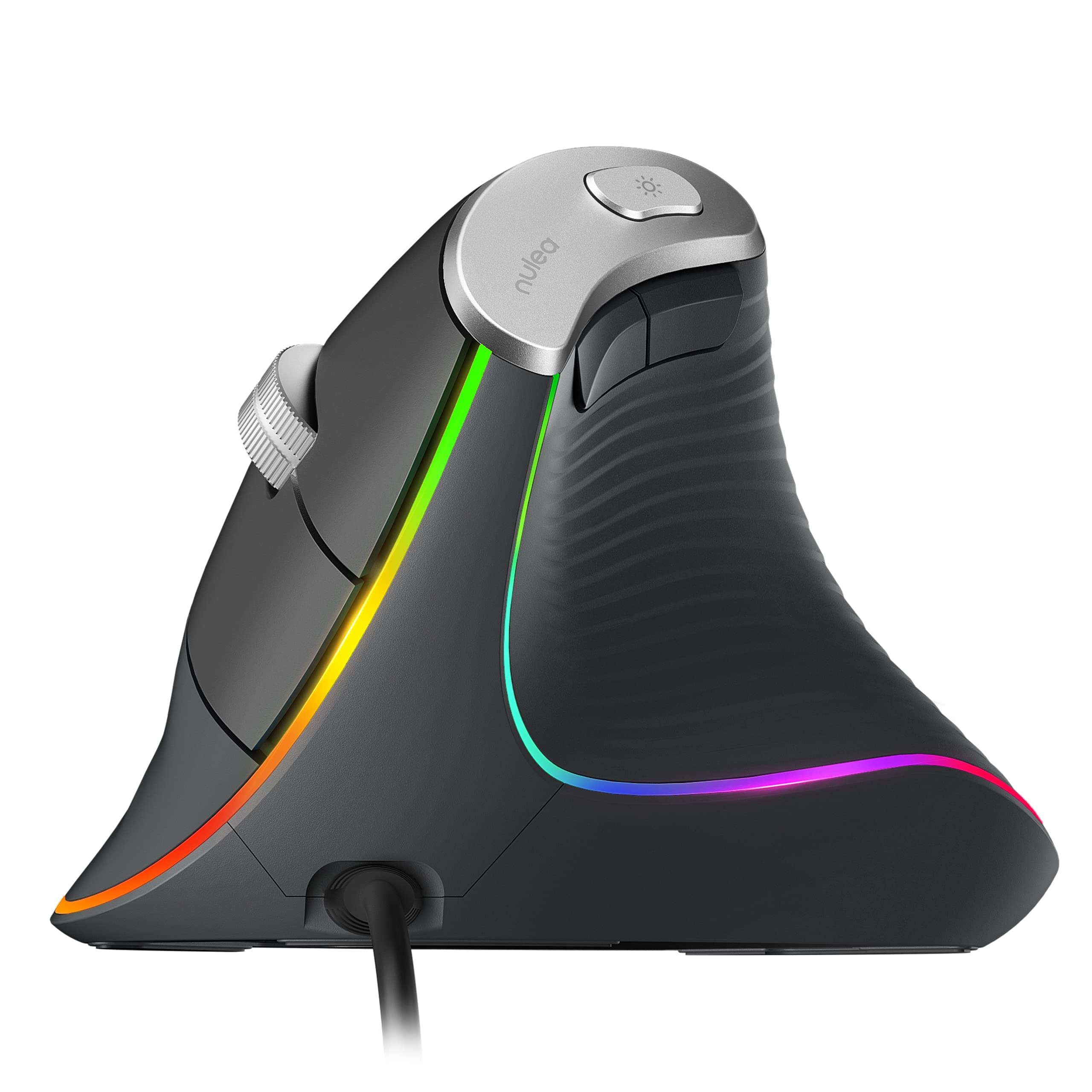 Nulea Wired Vertical Mouse, Ergonomic USB Optical Mouse with 4 Adjustable DPI 11 RGB Backlight Modes, Compatible with Laptop, PC, Desktop Computer, Mac, Grey