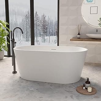59" Acrylic Free Standing Tub, Stand Alone Tub, Freestanding Bathtub, Soaking Bathtub, cUPC Certified, SW(Glossy White)