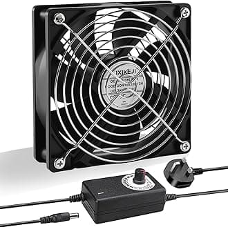 Joycabin 120mm Computer Fan, Computer Cooling Fan with AC Plug 220V PC Fan DC 4V 5V 12V Adjustable Speed Brushless Cooling Fans for PC, Computer, Server Cabinet, TV Box, AV Cabinet, Router
