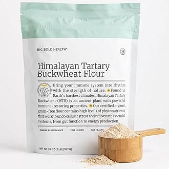 BIG BOLD HEALTH Organic Himalayan Tartary Buckwheat Flour - Gluten Free | Rich in Polyphenols & Antioxidants | 100% USDA Organic Grain-Free Flour | Non-GMO | USA Grown (2lb)