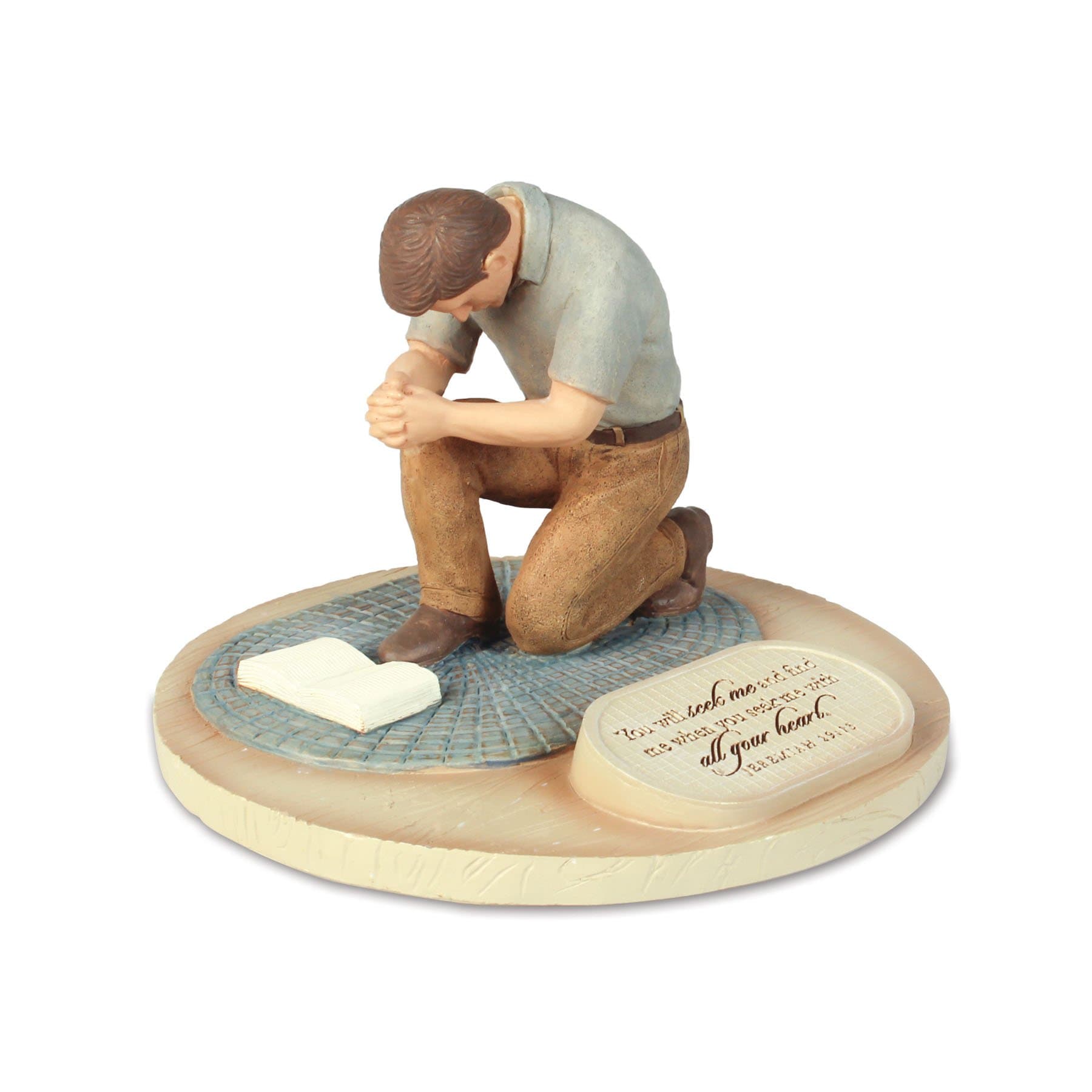 Lighthouse Christian Products Devoted Praying Man Sculpture, 6 x 6 x 4