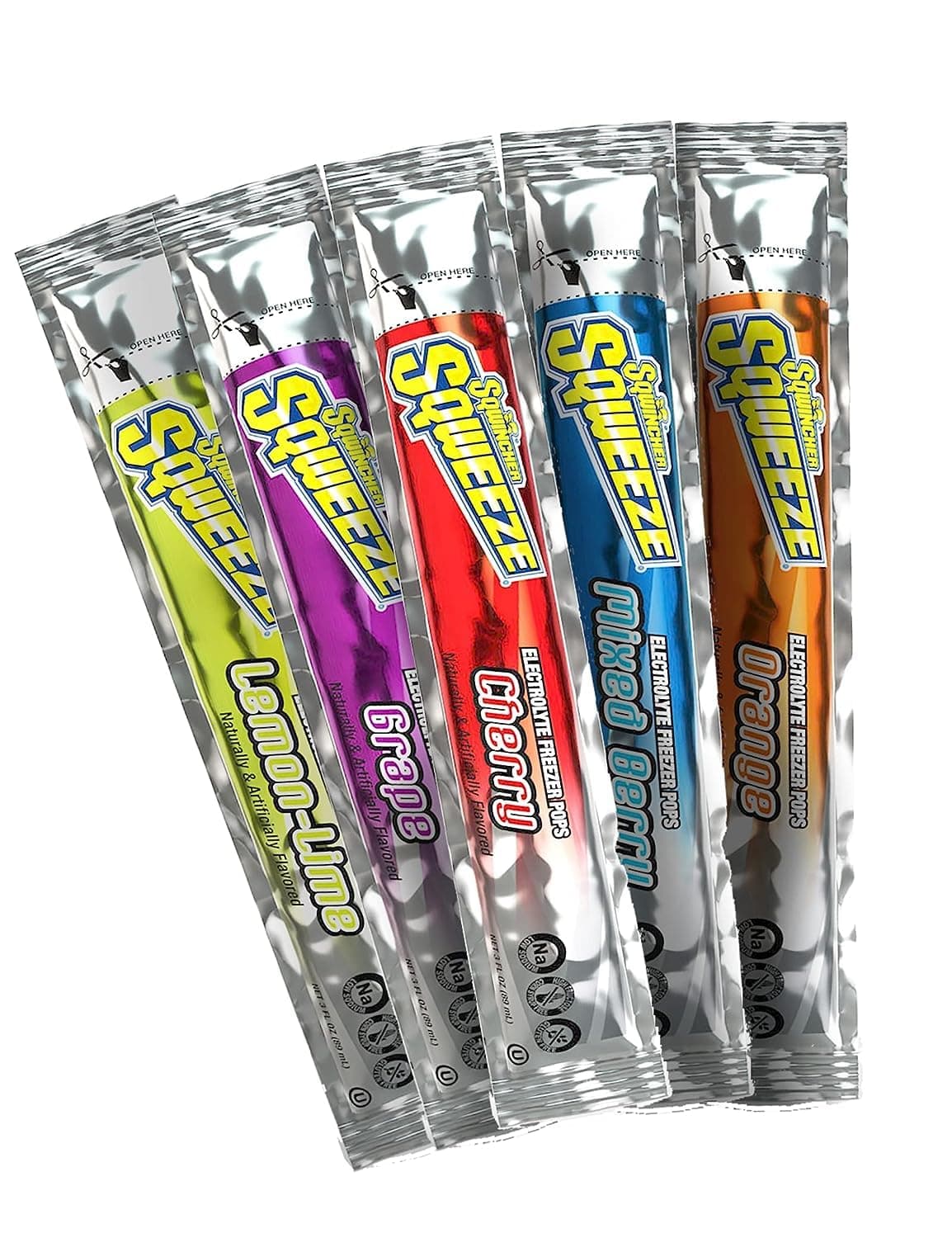 Sqweeze Electrolyte Replenishing Freeze Pops, Assorted Flavors, 10 per Pack