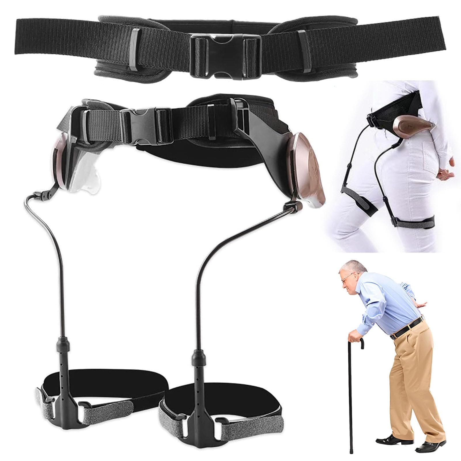 Exoskeleton Power Walking Aid,No Charging Needed,Easy to Wear,for Hiking,Travel and Daily Mobility Support