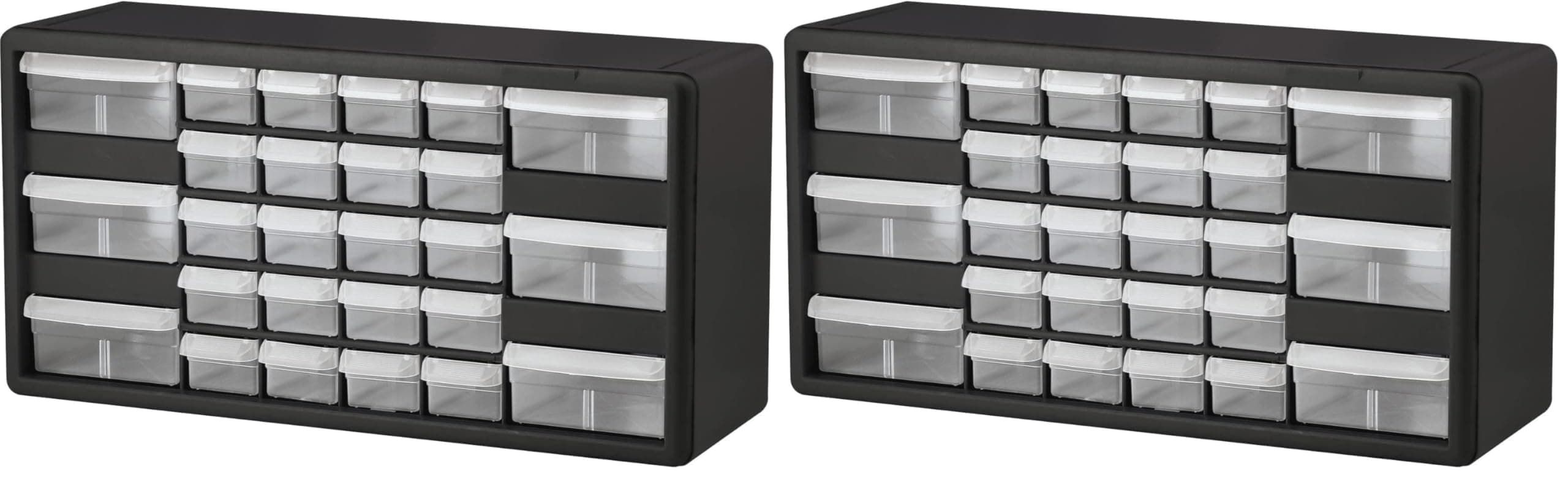 Akro-Mils 26-Drawer Plastic Drawer Storage Cabinet for Garage Organization, Bead Organizer, Building Bricks Storage, Teacher Toolbox, Makeup Organizer, 20-Inch W x 6-Inch D x 10-Inch H, 10126 Black