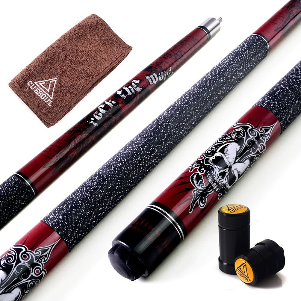 CUESOUL 57 inch 19/20/21 oz 1/2 Maple Pool Cue Stick Kit-Rockin Series