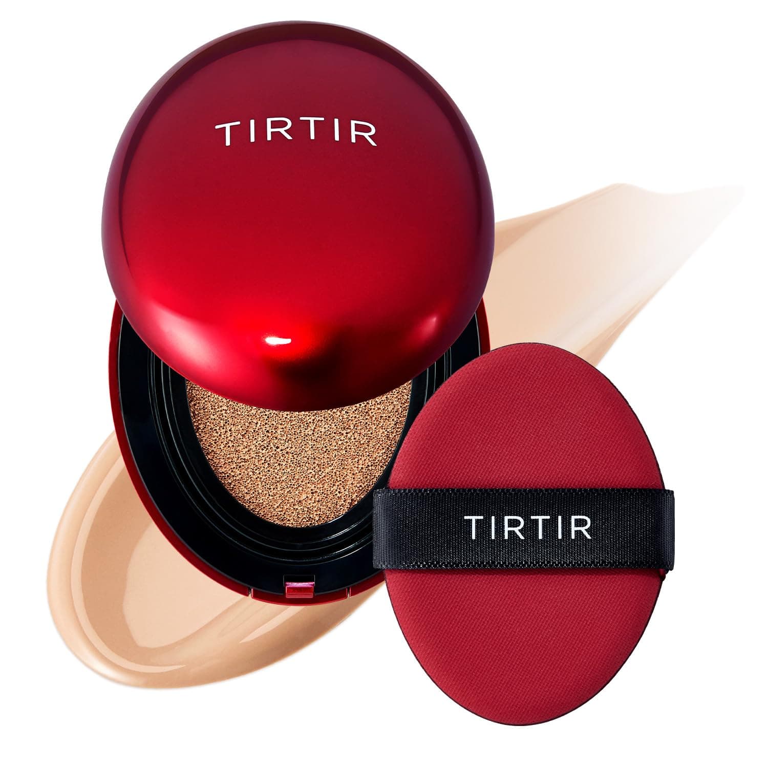 [*Mini Size*] TIRTIR Mask Fit Red Cushion Foundation | Full coverage, Weightless, Skin fit, Satin Glow Finish, Korean Makeup BB Foundation, beauty, Tattoo cover up, Buildable (#24N Latte, 0.15 Fl Oz)