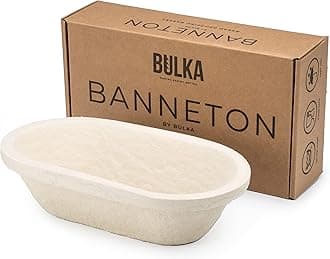 Bulka Small Oval 500g Banneton Pump Roofing Basket Pressed Wood Pulp Blotfoam - Airplane Non-Stick Butterard Sourdough Barneton Basket, Made in Germany