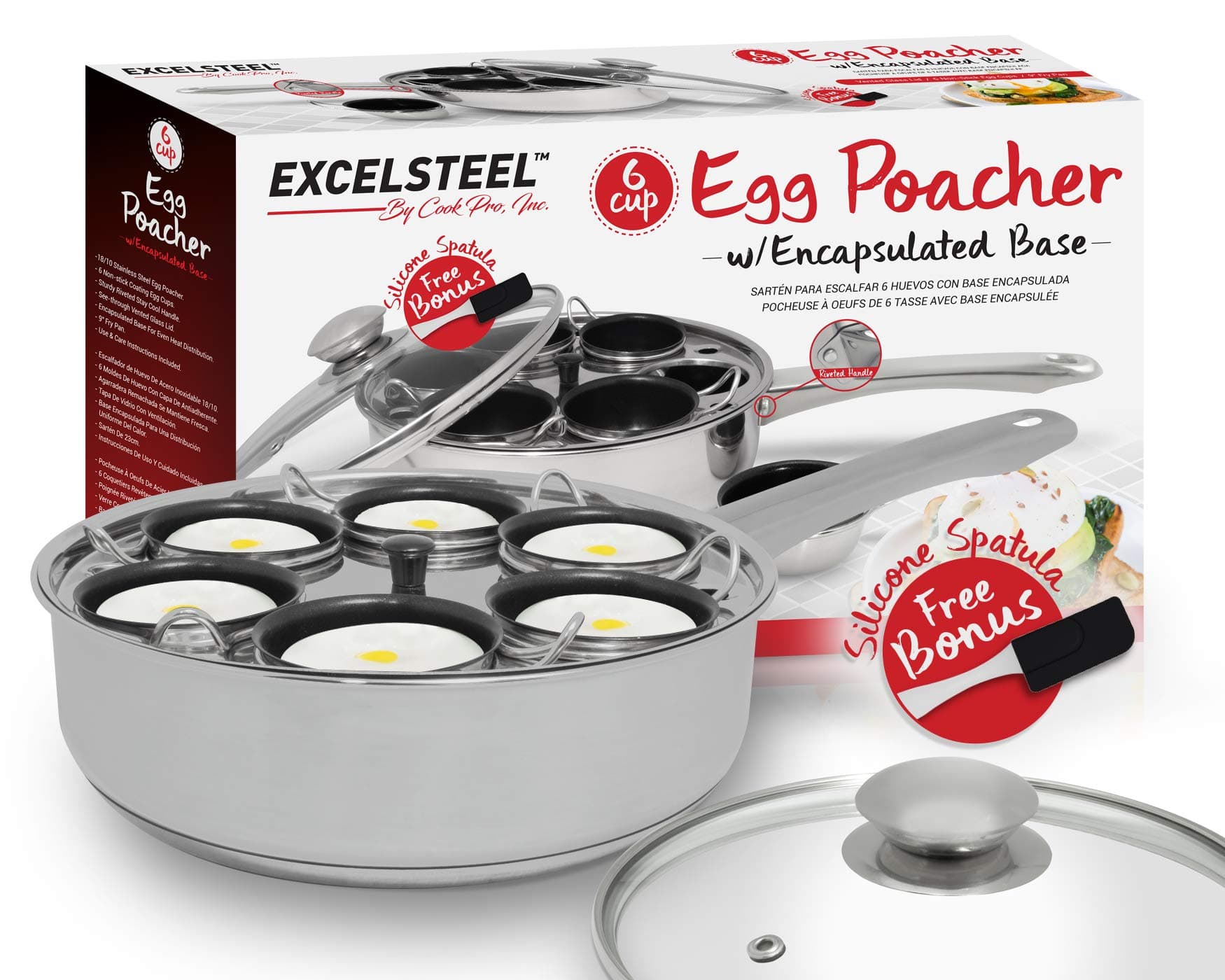 18/10 Stainless 6 Non Stick Egg Poacher