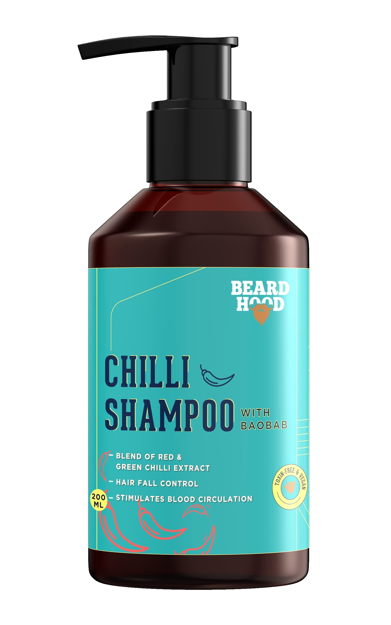 BEARDHOODChilli Shampoo for Hair Growth, 200ml