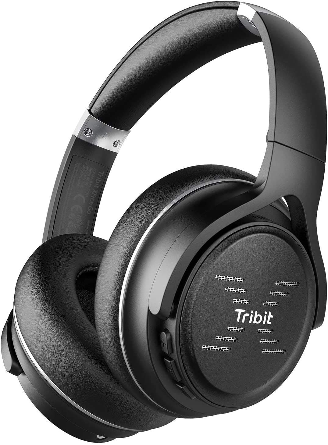 Tribit Bluetooth Headphones with Mic, Wireless Headphones over Ear with Bluetooth 5.2, HiFi Sound with Deep Bass, Type-C lightening Fast charge, 34H Playtime, CVC8.0 Noise Cancelling Mic, Black