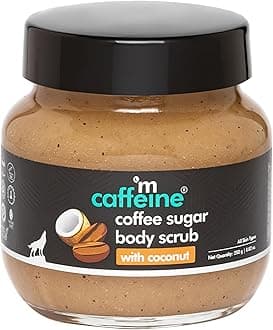 mCaffeine Coffee Sugar Body Scrub with Coconut - Body Wash and Body Exfoliator - Reduces Cellulite and Stretch Marks - All Skin Types - 250 g