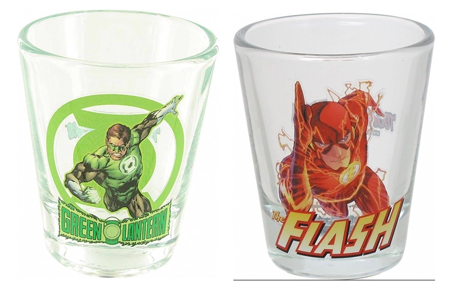 DC Comics Green Lantern & Flash 2-oz. Shot Glasses (Set of 2)