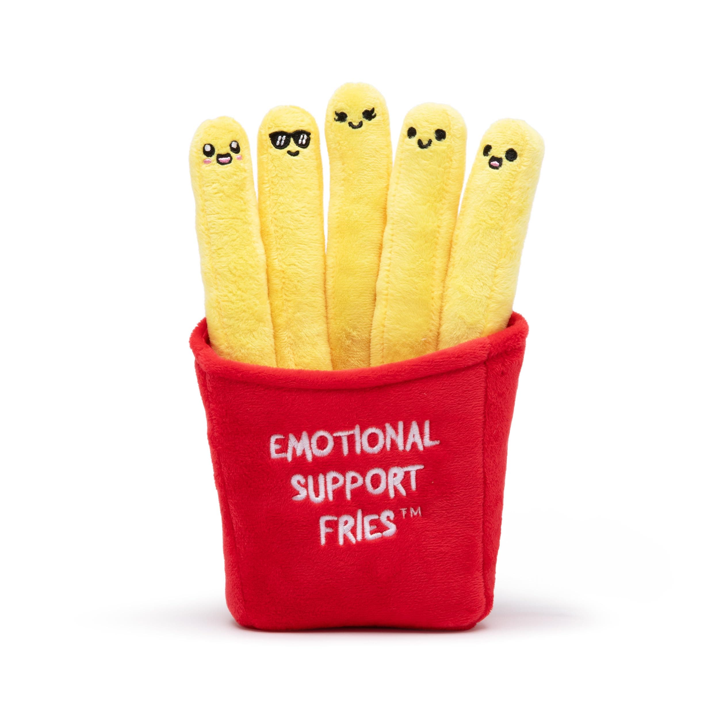 Emotional Support Fries By Relatable, Easter Plush Cuddly Stuffed Animals and Toys, Cute Easter Basket Gifts, Non Candy Easter Gift for Teens and Girls, Includes 5 Plushies with Carrying Basket