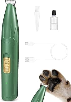 LEYOUFU Dog Clippers for Grooming, 2 Speed Low Noise Cordless Dog Paw Trimmer, Rechargeable Small Pet Hair Trimmer for Grooming, Cat Hair Clippers Shaver for Paws, Eyes, Ears, Face, Rump (Green)