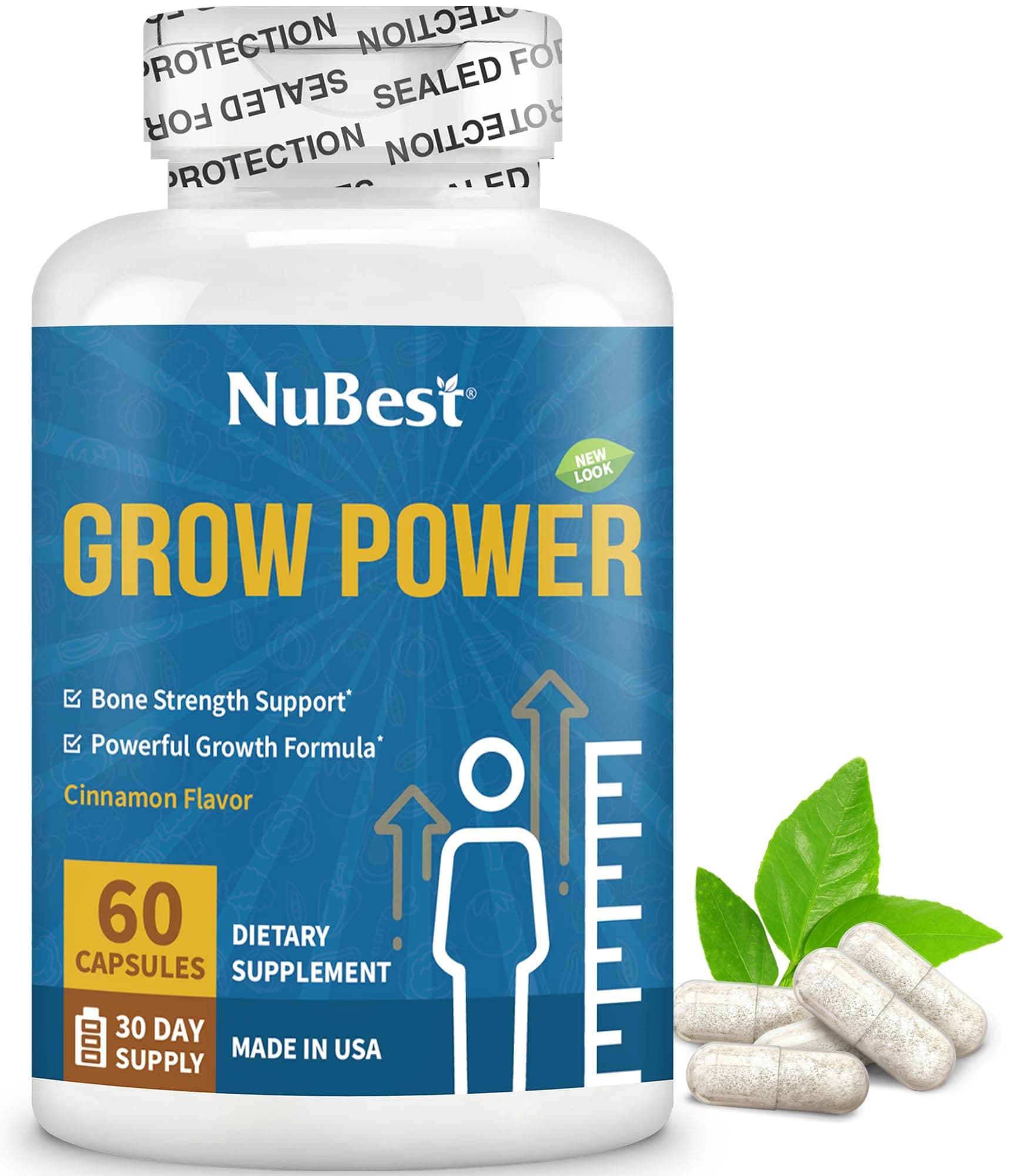 Grow Power - Powerful for Strong Bones & Bones Strength - 60 Count (1 Pack)