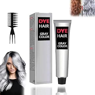 2023 NEW Silver Gray Natural Hair Dye Cream, Silver Hair Dye, Fashion Permanent Hair Dye Light Gray Silver Color Cream, Silver Gray Hair Dye Cream for All Hair Types, 100 ml (1 PCS)