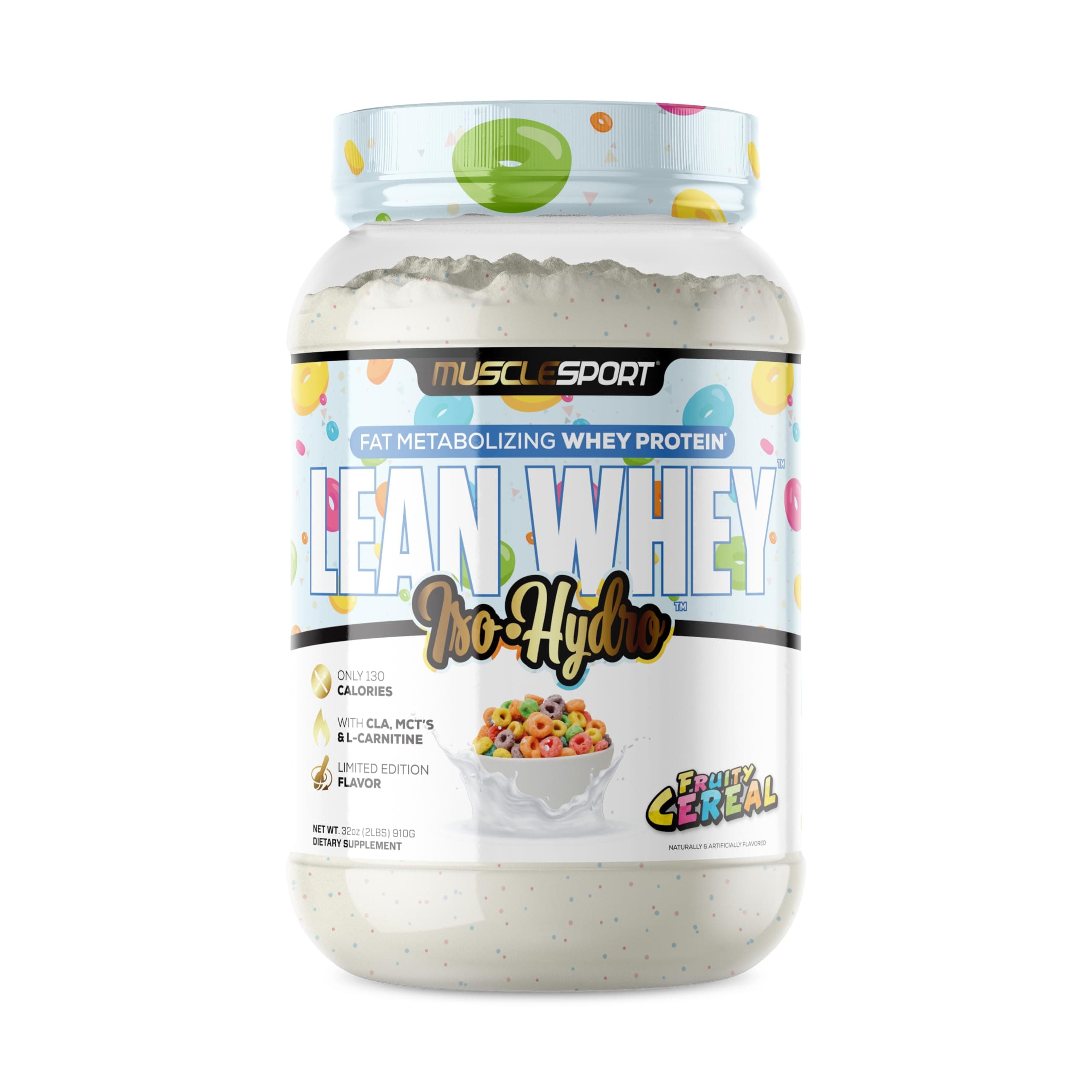 Lean Whey Revolution™ Protein Powder - Whey Protein Isolate - Low Calorie, Low Carb, Low Fat, Incredible Flavors - 25g Protein per Scoop (2lb, Fruity Cereal)
