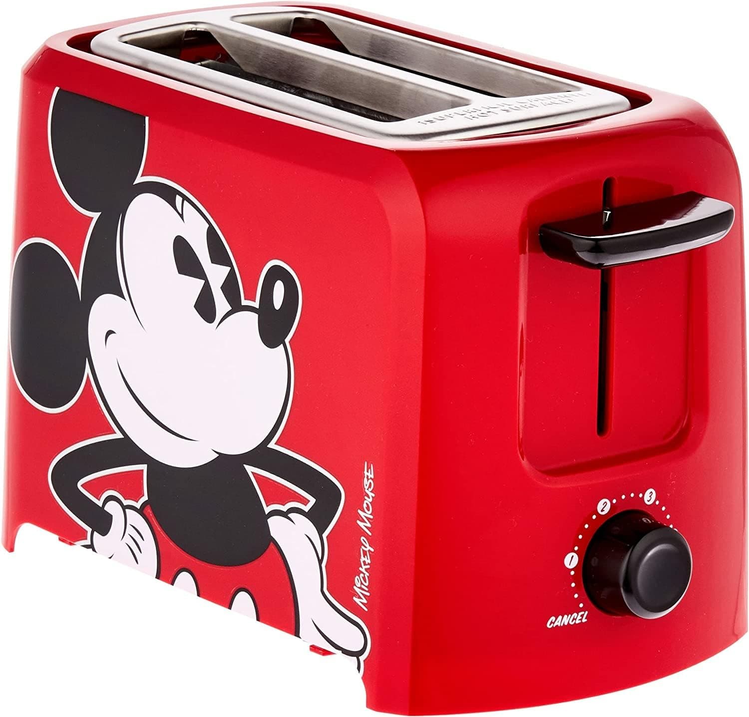 Mickey Mouse 2 Slice Toaster by Select Brands - Disney Toaster for Breakfast Toast & Sandwich Bread - Kitchen Essential with Browning Control - Self-Centering Slots & High Rise Toast Lift