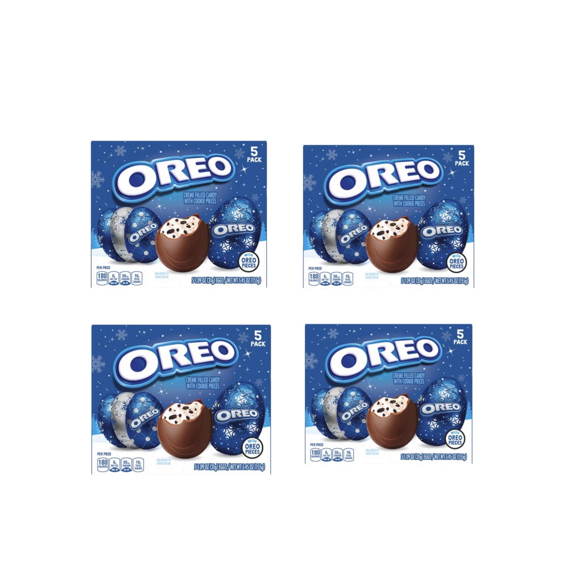 Oreo Creme Filled Eggs With Oreo Pieces, Winter Edition 4 Boxes, 20 Eggs