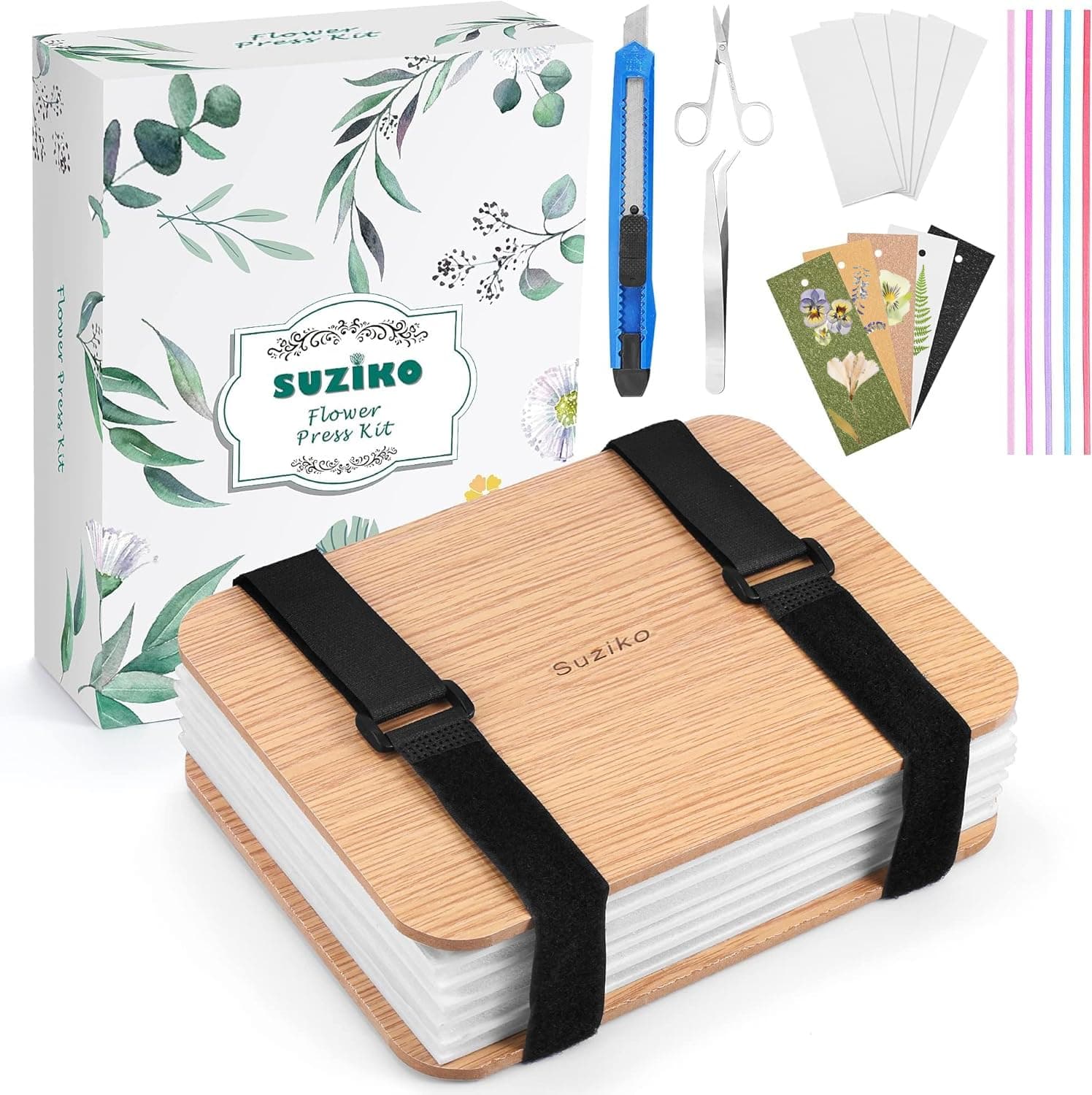 Suziko Professional Flower Press Kit 6 Layers 6.3 x 8.3 inch, Flower Pressing Kit for Adults Kids, Leaf Press,Great Gift for Any Occasion