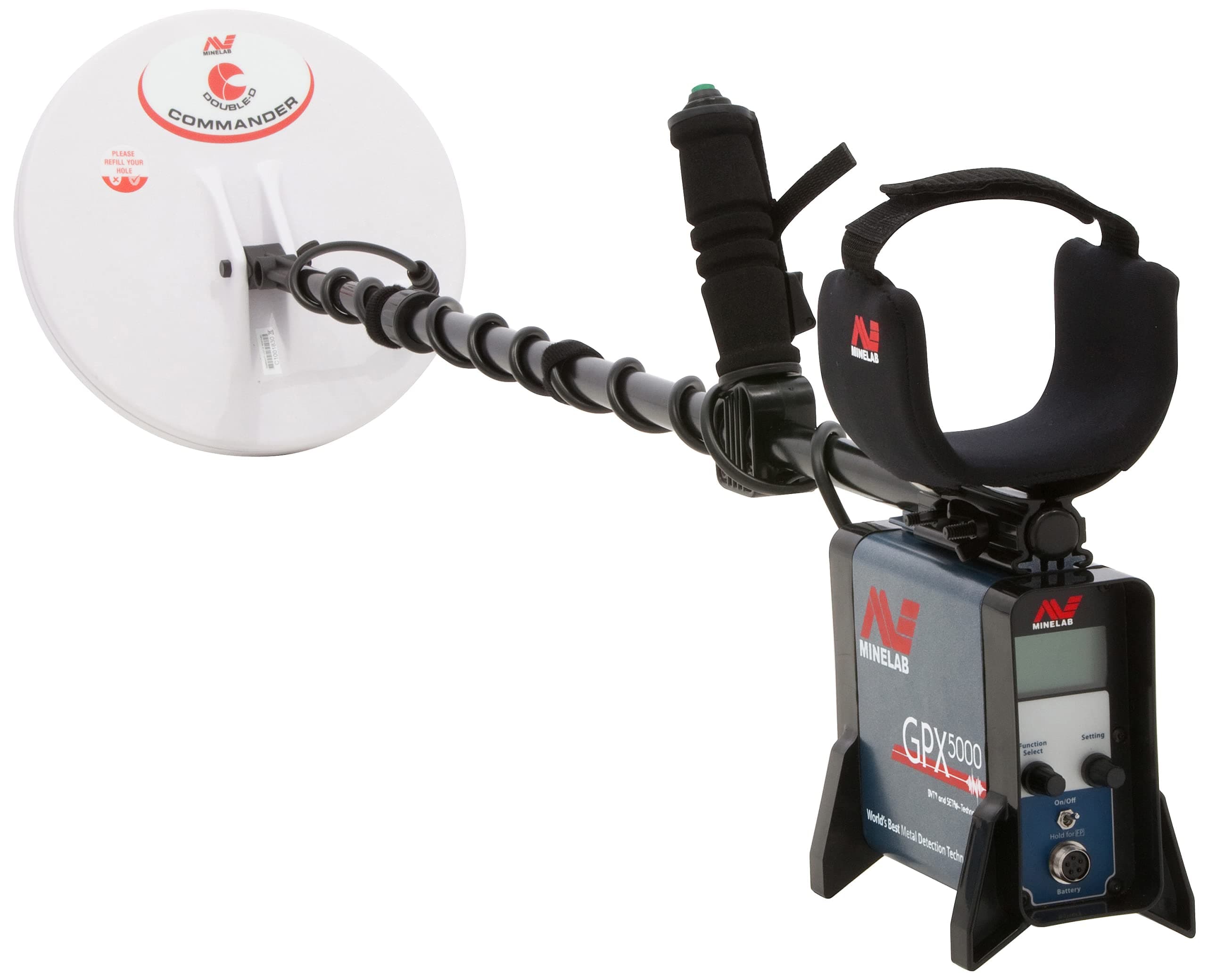 Minelab GPX 5000 Pinpointer Gold Detector for Adults with 11" Double-D & 15x12 Monoloop Coils