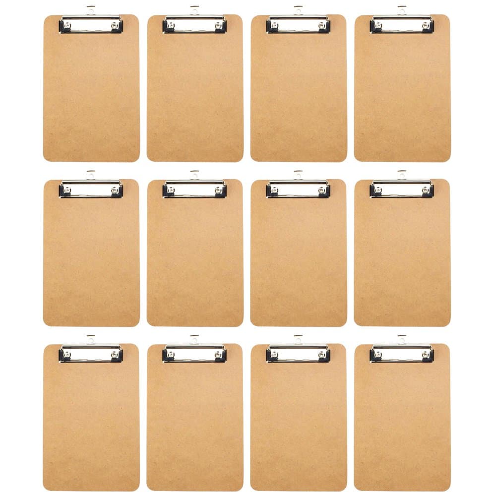 6" x 9" Memo Size Low-Profile Clipboards with Rubber Grips by Lansky Office Supplies (12-Pack)