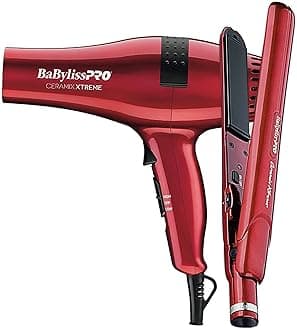 BaBylissPRO CEPP1 Ceramix Xtreme Straightening Iron/Professional Hair Dryer Value Pack, Set of 2