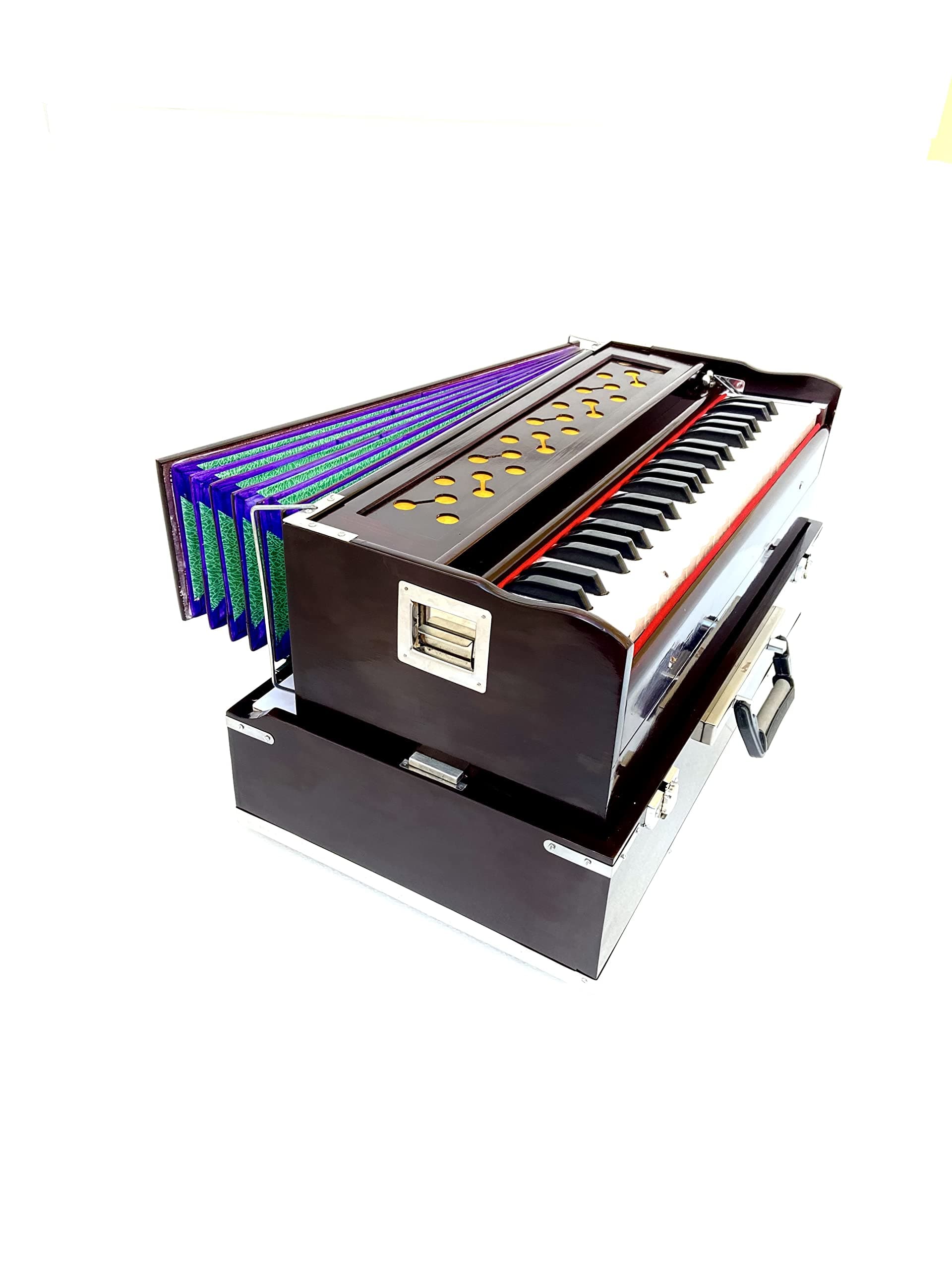 Folding Harmonium Super Sound 3.5 Octave 42 Keys With Free Cover Padded & Coupler K.M