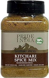 Kitchari Spice Seasoning – Made with Authentic Indian Spices – Good for Health Cleanse & Diet – Easy to Use – 8 oz. Medium Dual Sifter Jar