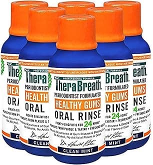 TheraBreath Healthy Gums Periodontist Formulated 24-Hour Oral Rinse, Clean Mint, 3 Ounce (Pack of 6)