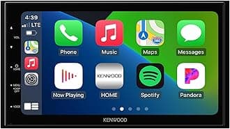 KENWOOD DMX5020S Digital Car Stereo (45W x 4-Ch), Apple CarPlay & Android Auto Compatible, Bluetooth-Enabled Head Unit with 6.8" LCD Display, Double DIN Touchscreen Car Stereo with USB Mirroring