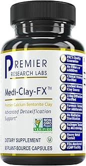 - Premier Research Labs Medi-Clay-FX: Bentonite Clay Capsules for Detoxification | Food Grade Smectite Supplement | Absorb Toxins, Supports Cellular Health and Mold Detox - 90 Capsules