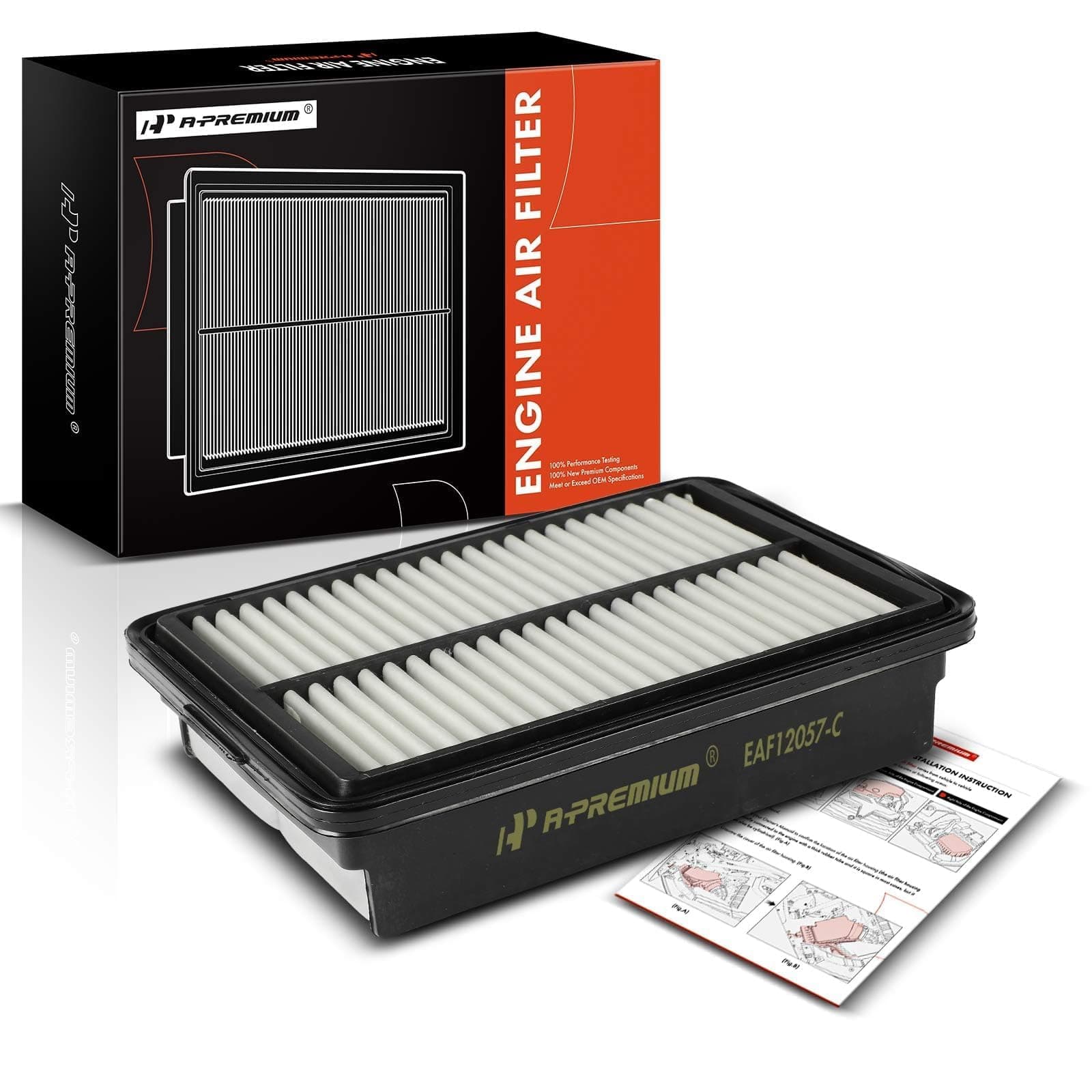 A-Premium Engine Air Filter Compatible with Hyundai Elantra(17-20), Kona(18-23), Veloster(19-21) & Kia Forte(19-23), Forte5(20-23), Soul(20-23) - 1.4L 1.6L 2.0L