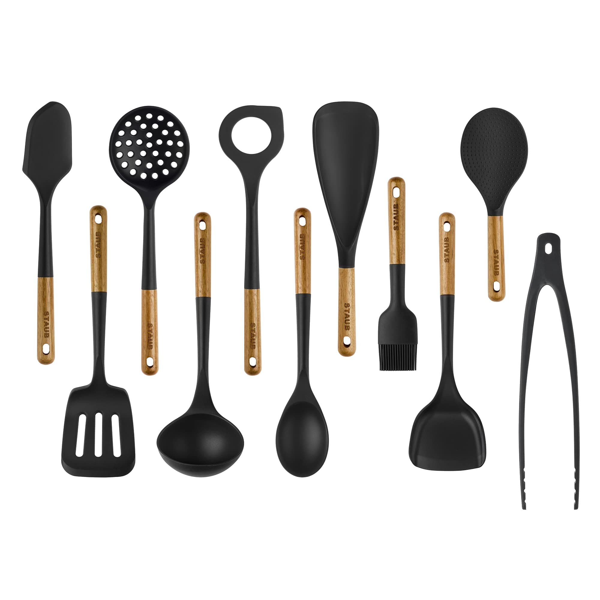 Silicone with Wood Handle 11-pc Cooking Utensil Set