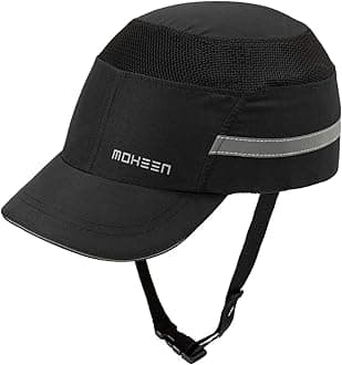 Lightweight Safety Bump Cap - Breathable Baseball Style Protective Hat with Reflective Stripes
