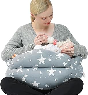 Chilling Home Nursing Pillow for Breastfeeding, Adjustable Nursing Pillow Breast Feeding Pillow Bottle Feeding, Breastfeeding Essentials for Newborn, Removable Cover