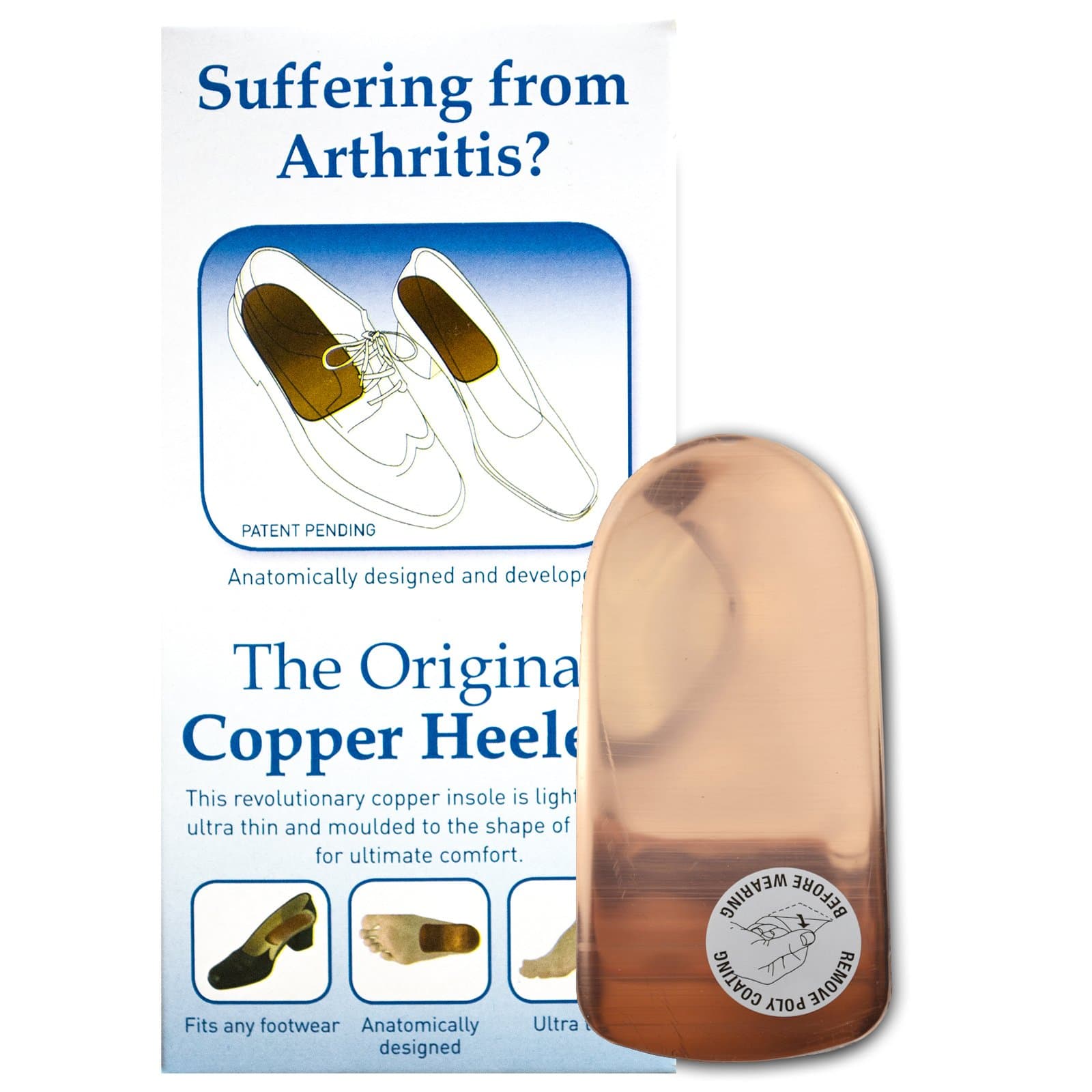 UKDSThe Original Copper Heelers, Pure Copper Insoles, (Extra Large)