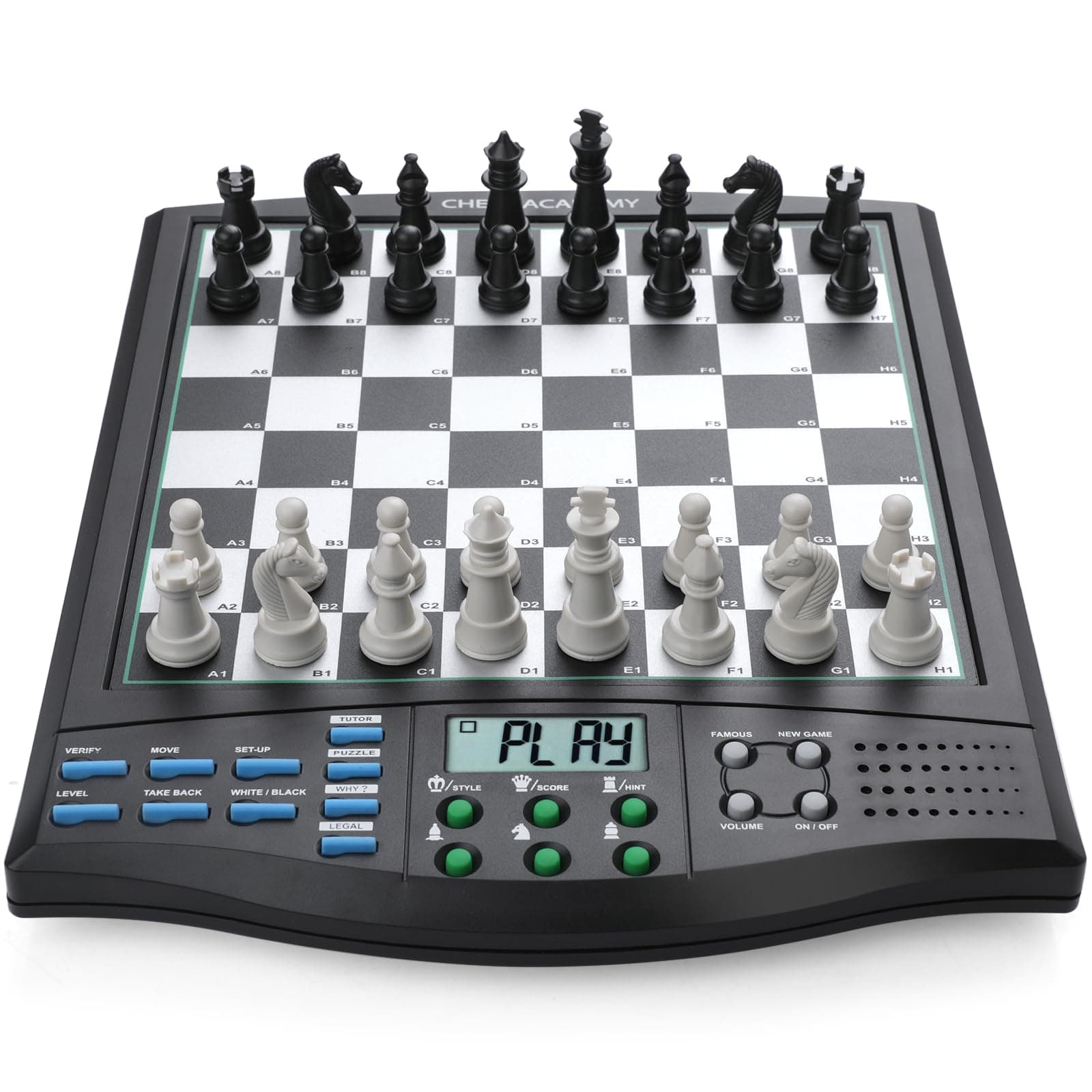 Electronic Chess Board - Interactive Strategy & Voice Teaching System - Level Your Chess Up - High Sensitive Magnetic Board & Pieces - 1-2 Player - AI Smart Chess - Simple Portable Travel- LCD Display