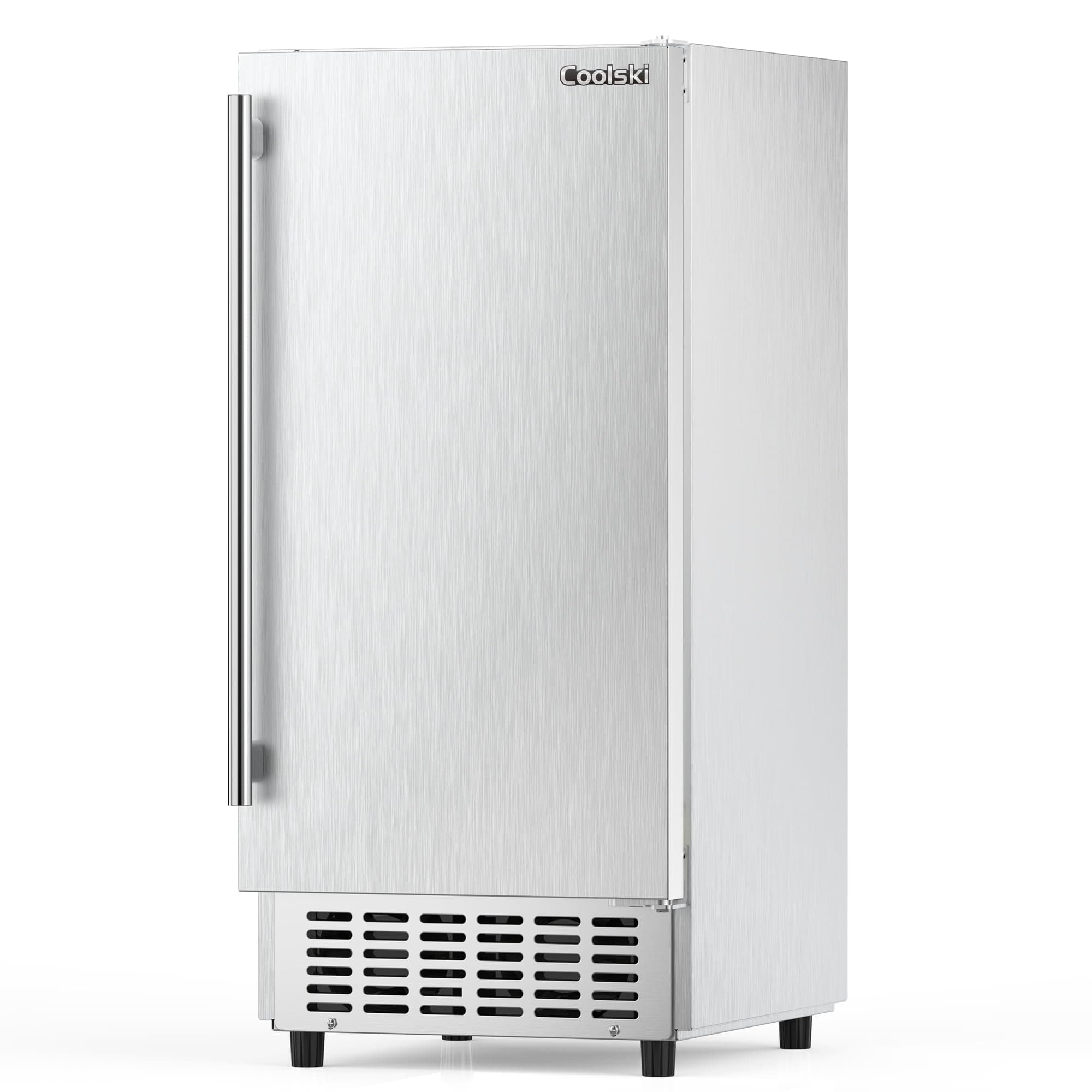 15" W Commercial Under Counter Ice Maker Machine, 80 Lbs/Day, 30 Lbs Storage, Auto-Cleaning, Stainless Steel Built-in Freestanding Ice Maker for Home Bar Restaurant Outdoor