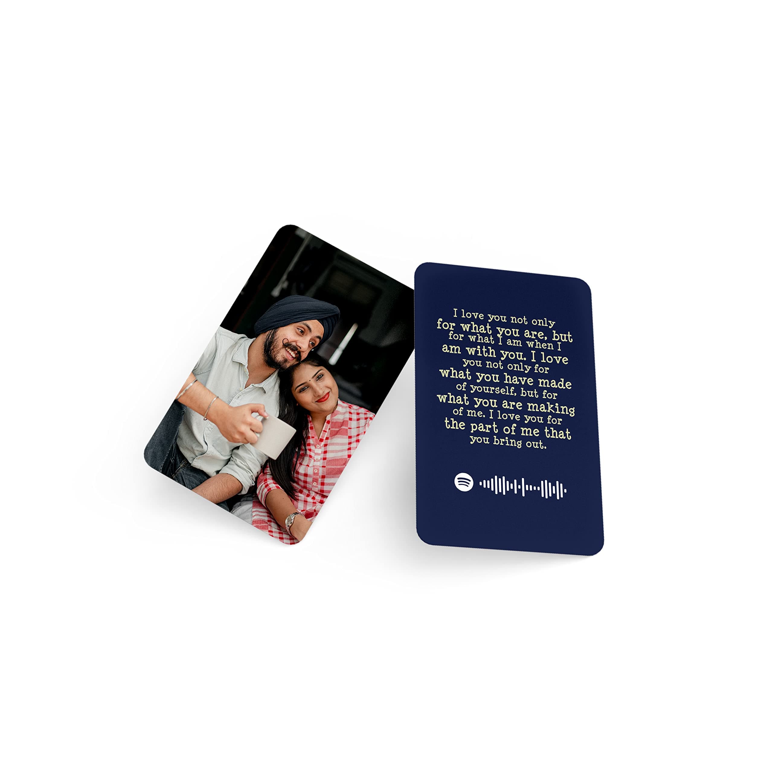 Fairus CUSTOMIZED Wallet Card with Your Photo, Illustration On front side, Special message, Spotify Song Code backside Best for Special Occasion Gift For Loved One (Photo with Message)